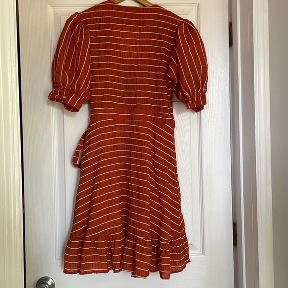 Scotch & Soda Striped Ruffle Wrap Dress . Size M - Picture 6 of 14